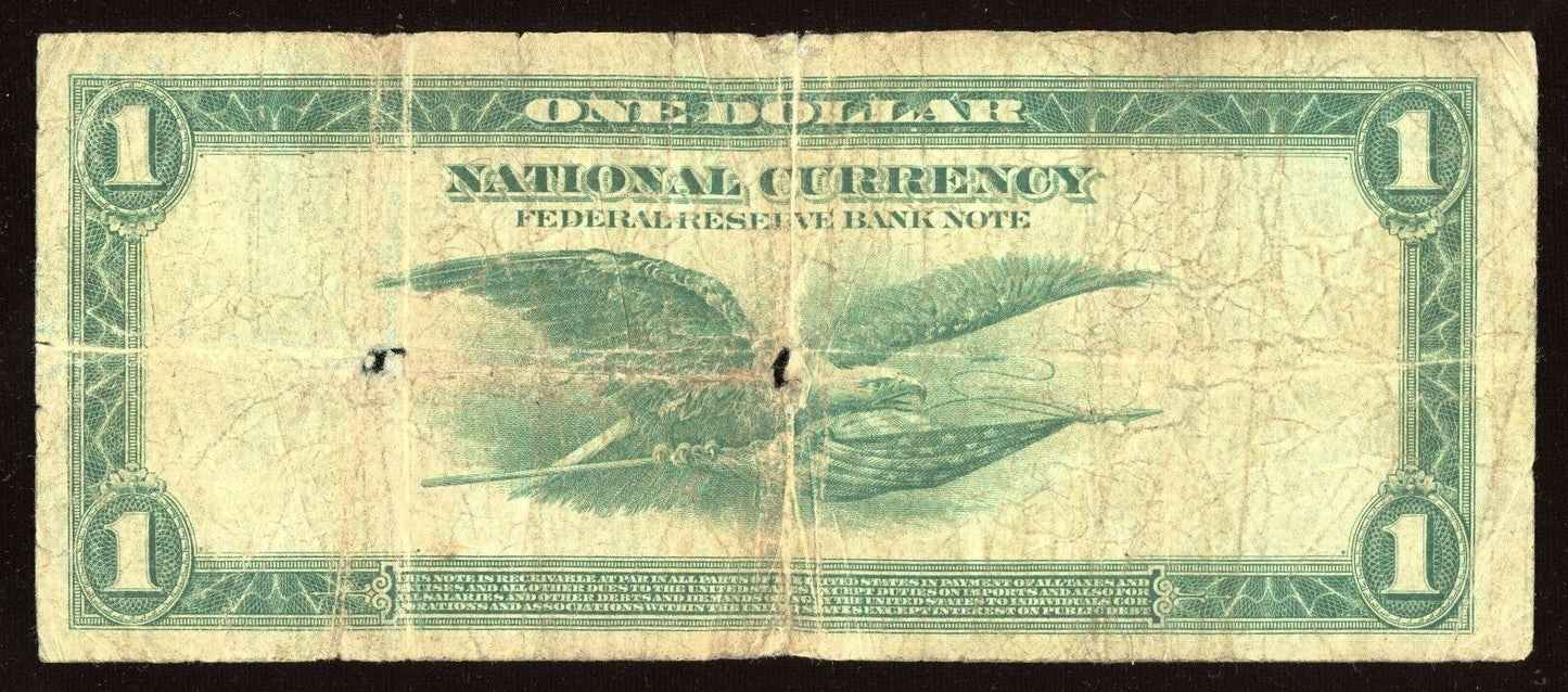 $1 1918 Federal Reserve National Bank Note Large Size Currency