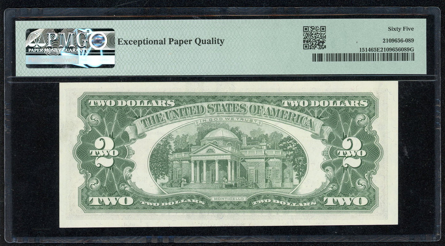 1963 A $2 Red Seal United States Note FR.1514 Gem Uncirculated PMG 65 EPQ