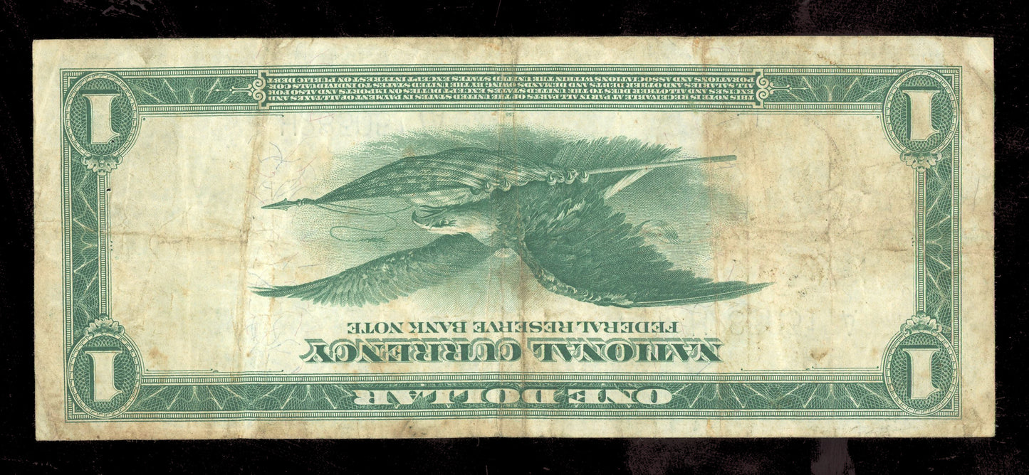 $1 1918 Federal Reserve National Bank Note St. Louis Large Size Currency Fr. 730