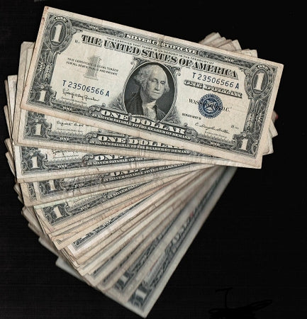 Set of 10 Silver Certificates Mix of Series 1957 and 1935