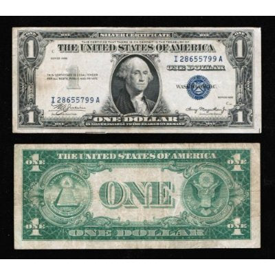 $1 Silver Certificate Series 1935 NO Mint Mark, Dated Twice on Right and Left, Rare Note! (Select Your Condition)