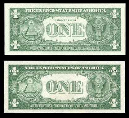 Set of 2 Silver certificates $1 Series 1957 & 1935 Blue seal Old US Paper Money