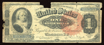 1886 Martha Washington $1 Silver Certificate small Red Seal