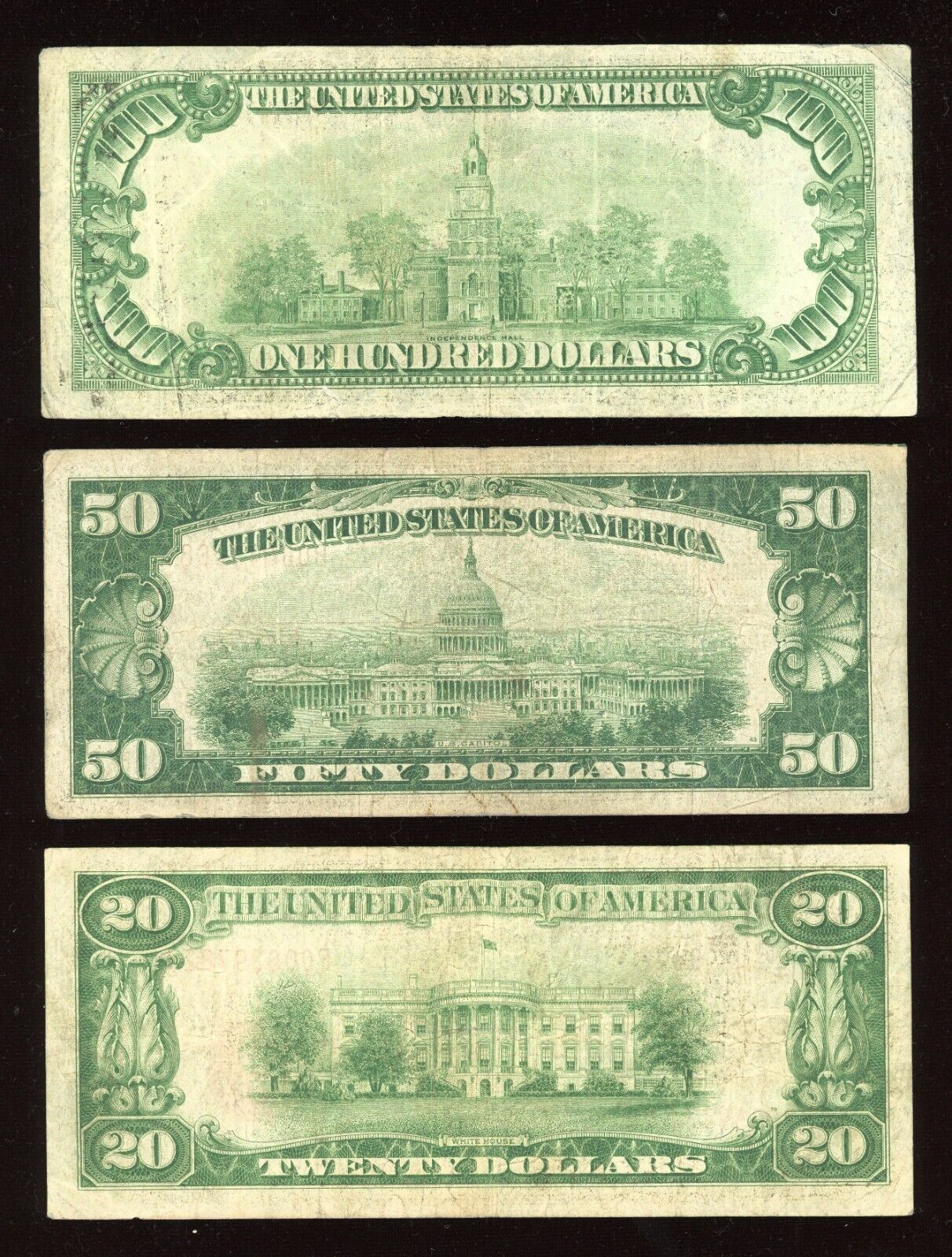 "RARE" Set 1929 Federal Reserve Bank of NEW YORK $5 $10 $20 $50 $100 Brown Seal