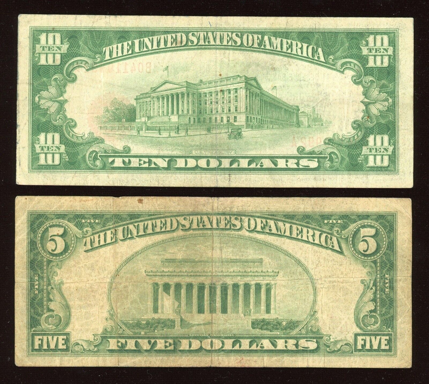 "RARE" Set 1929 Federal Reserve Bank of NEW YORK $5 $10 $20 $50 $100 Brown Seal
