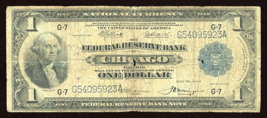 $1 1918 Federal Reserve National Bank Note Large Size Currency