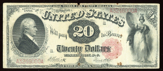 1880 $20 Legal Tender "HAMILTON" Note Fr 147