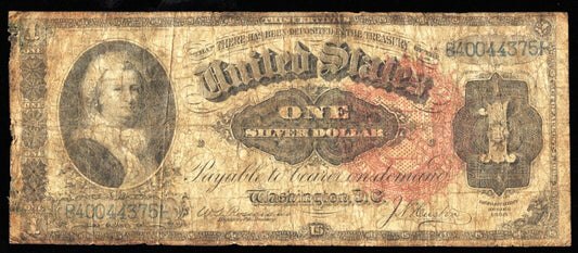 1886 Martha Washington $1 Silver Certificate Large Red Seal