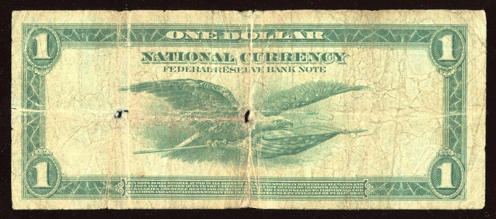 $1 1918 Federal Reserve National Bank Note Large Size Currency