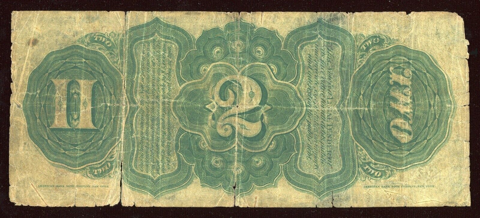 1869 $2 Two Dollar "RAINBOW" Legal Tender Note FR.42
