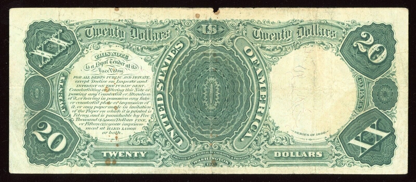 1880 $20 Legal Tender "HAMILTON" Note Fr 147
