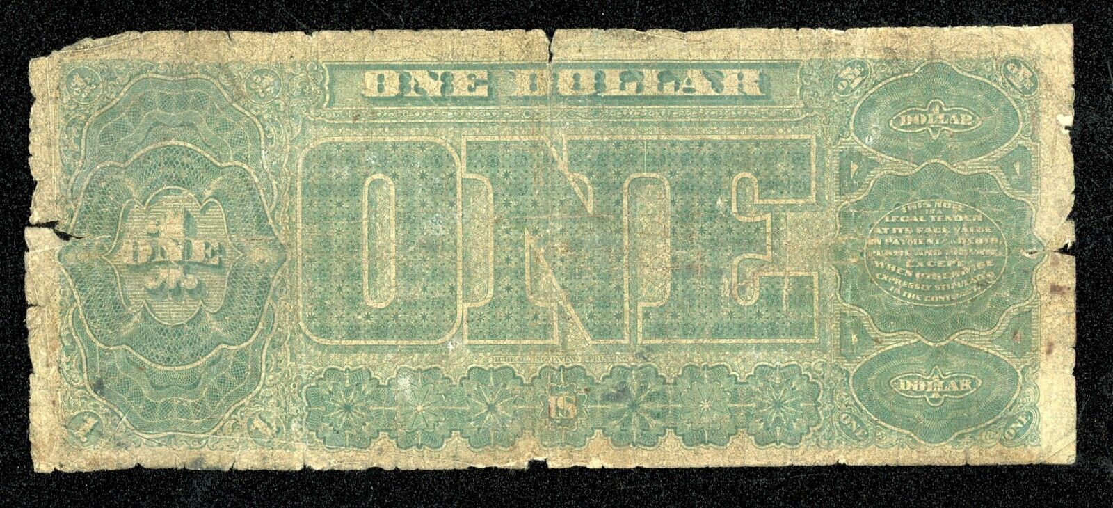 1890 $1 One Dollar US Treasury Note FR. 348 Ornate Back Scarce U.S. Currency
