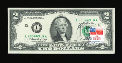 $2 1976 with 13c Stamp First Day Issue (Crisp Unc.GEM!)
