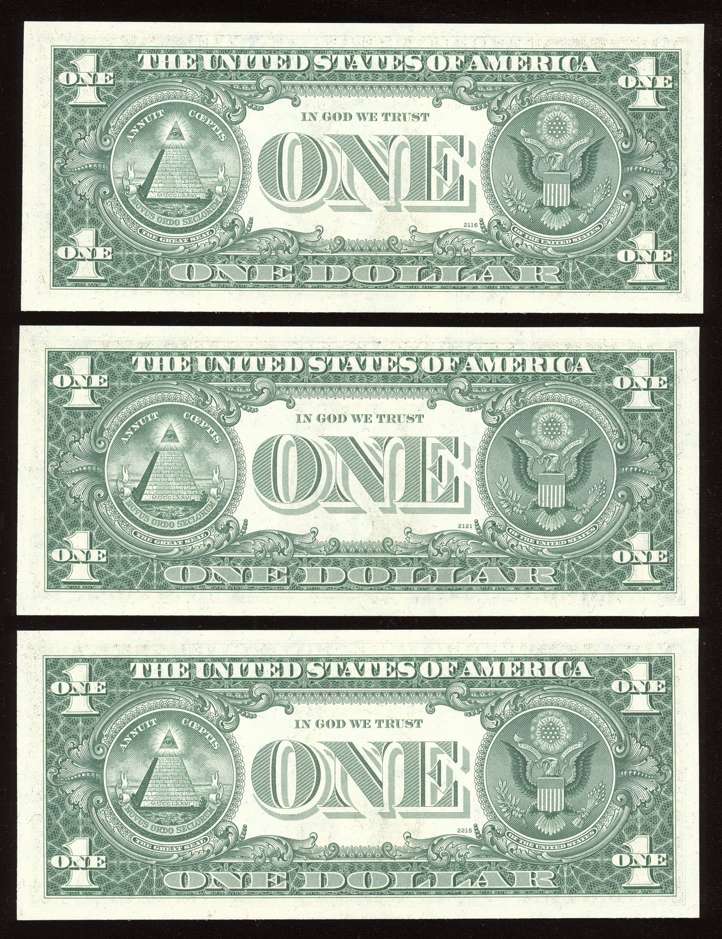 Beautiful Set of 4 Crisp Consecutive  Serial 1977 $1 Notes