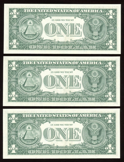 Beautiful Set of 4 Crisp Consecutive  Serial 1977 $1 Notes