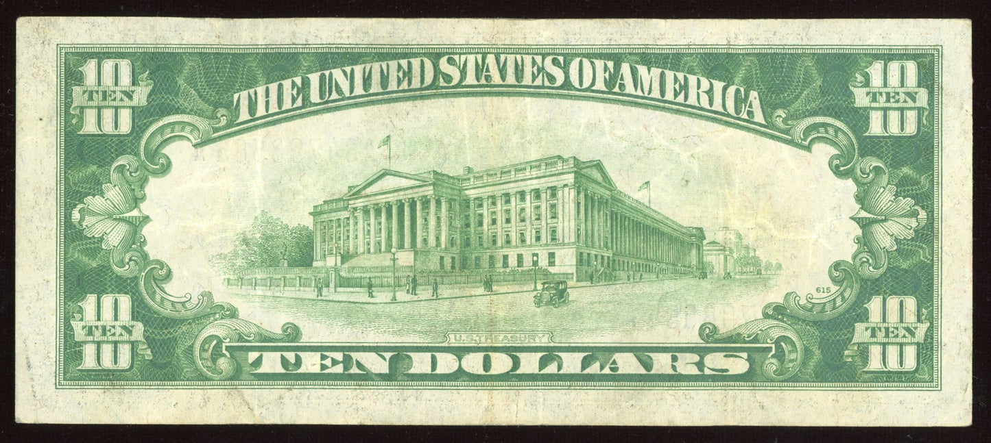 1934 Ten Dollar $10 Blue Seal