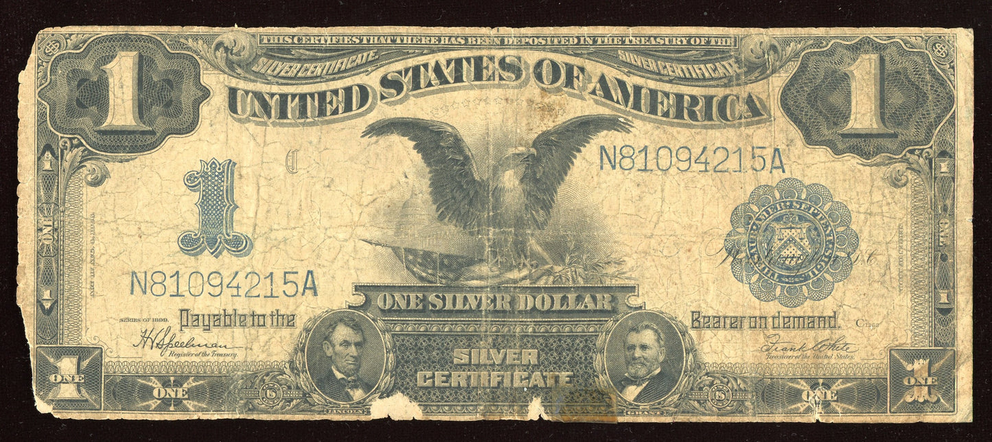 1899 Large Size $1 Silver Certificate Black Eagle