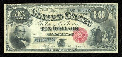 1880 Large Size $10 Dollar Legal Tender US Note Jackass FR. 113 Nice Very Fine