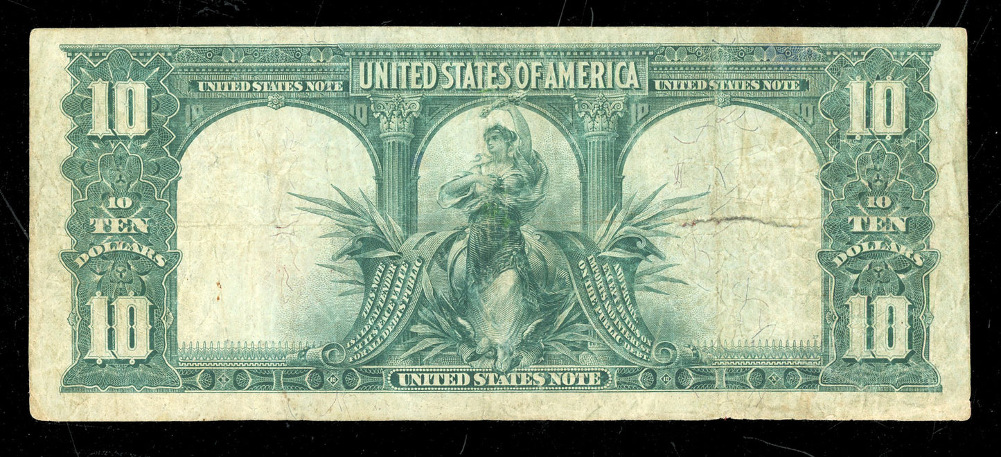 1901 $10 Ten Dollars Legal Tender United States Note Red Seal Bison Note FR.114