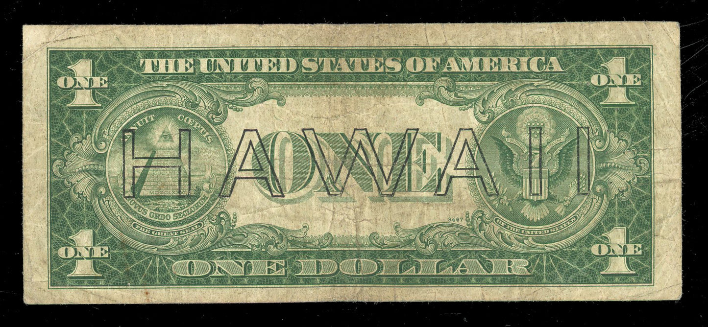 1935 A $1 Silver Certificate Brown Seal Hawaii Emergency Note 1 Dollar Bill
