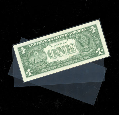 10 Soft Sleeve Regular Dollar Bill Currency Sleeve Protectors Holders 2 MIL