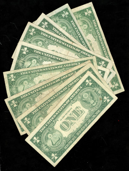 Full Set 1935 $1 Silver Certificates A B C D E F G H & Plain, Hard to Find Set