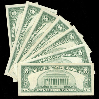 1963 $5 Red Seal U.S.Note Legal Tender STAR Note Red Seal Crisp VF *STAR*