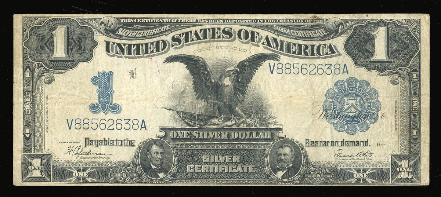 1899 Large Size $1 Silver Certificate Black Eagle FR 236 Speelman/White VF