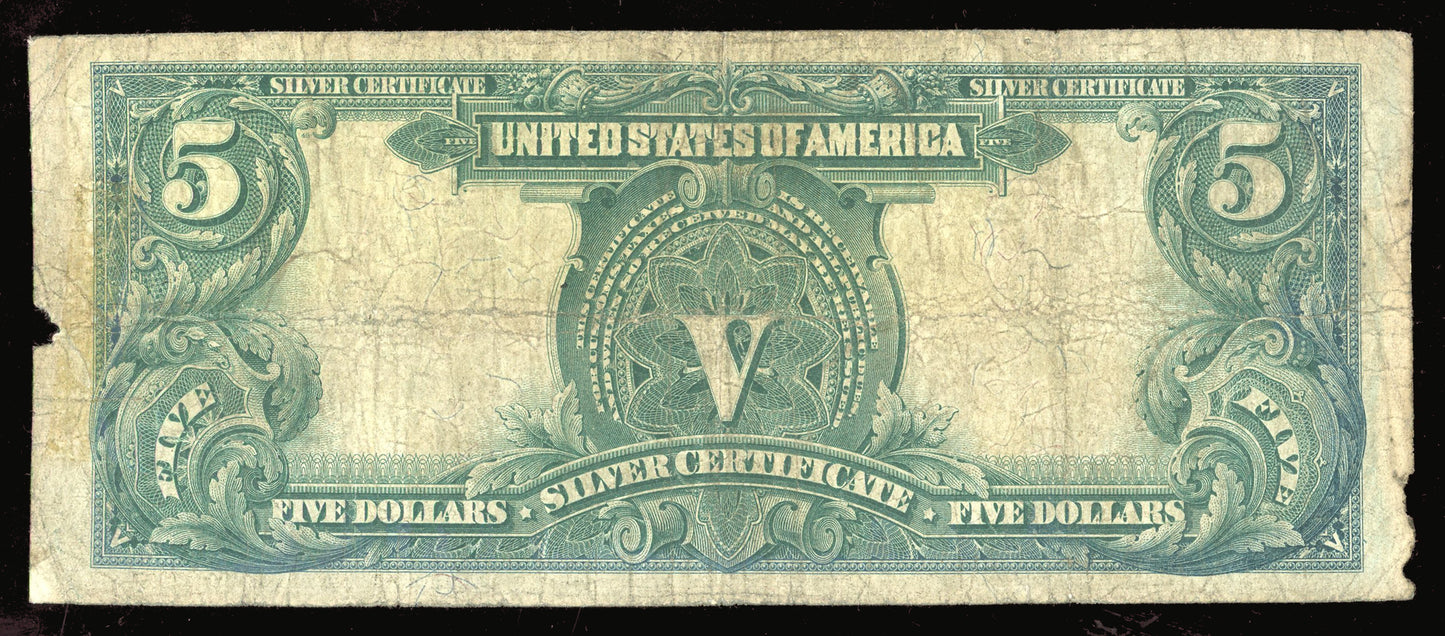 $5 1899 Indian Chief Silver certificate FR 281 Large Size Five Dollar Note