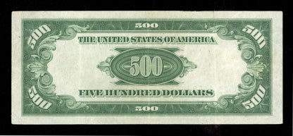 1934 A $500 Federal Reserve Note Kansas City FR#2202-J Nice Condition VF+