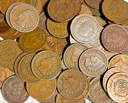Indian Head Pennies 1800s-1900s Coper Cent Full Readable Date Random