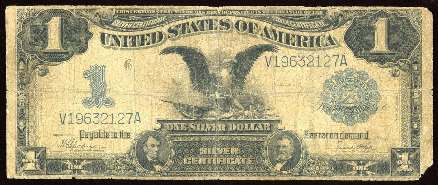 1899 Large Size $1 Silver Certificate Black Eagle FR 236 Speelman/White