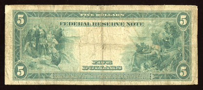 1914 $5 Federal Reserve Note Large Size Blue seal