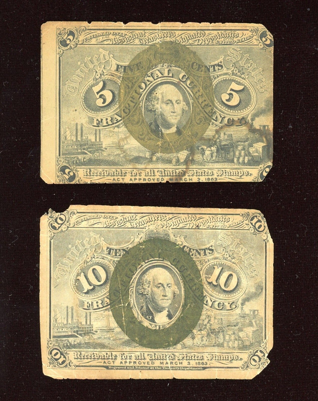 Set 2nd issue 5c and 10c Fractional notes