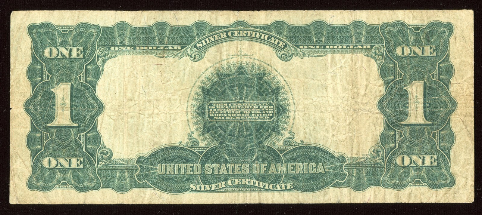 1899 Large Size $1 Silver Certificate Black Eagle