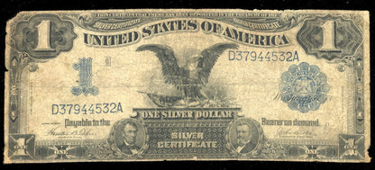 1899 Large Size $1 Silver Certificate Black Eagle FR 233 TEEHEE/BURKE Well Circ.