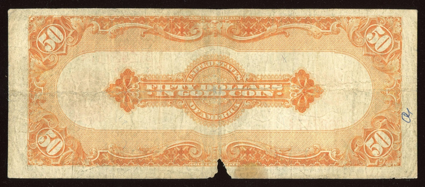 "RARE" 1922 $50 Gold Certificate Large Size Note