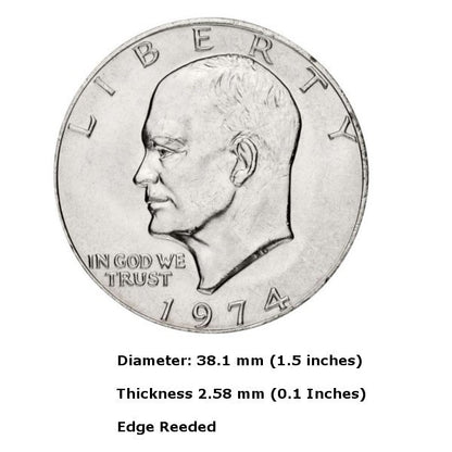 2 X Ike Dollar Coins Eisenhower Coin, Magic Trick & Collectors Random Set of 2