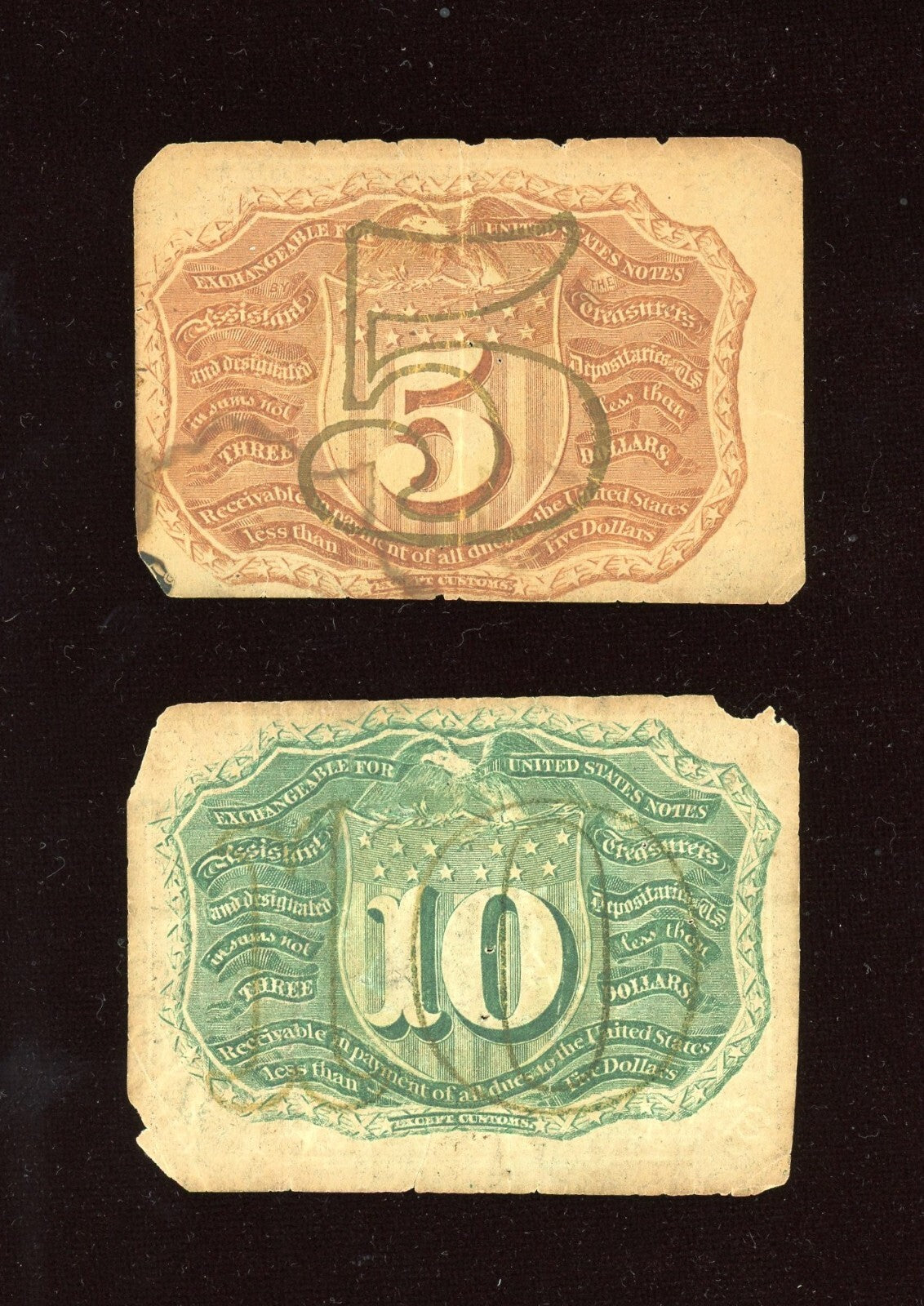 Set 2nd issue 5c and 10c Fractional notes