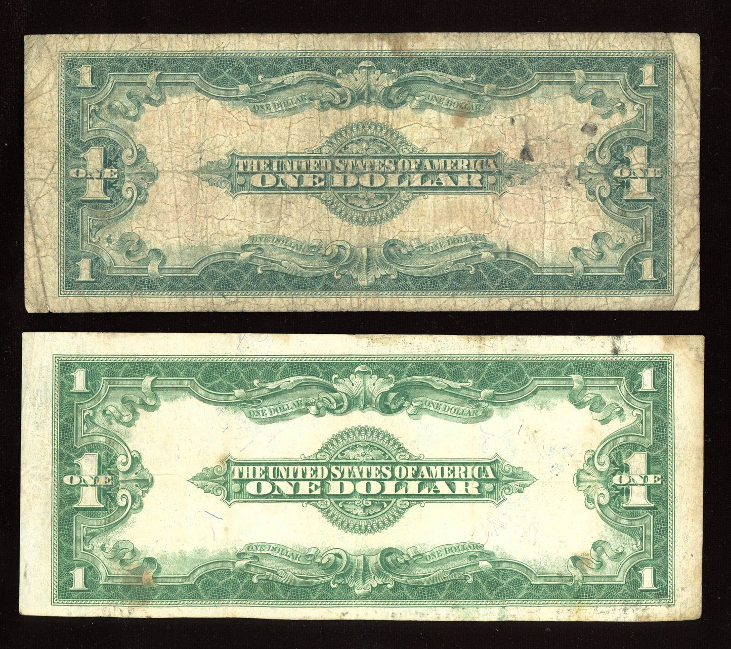 Set 1923 Red Seal and 1923 Blue Seal $1 Dollar Horseblanket Notes
