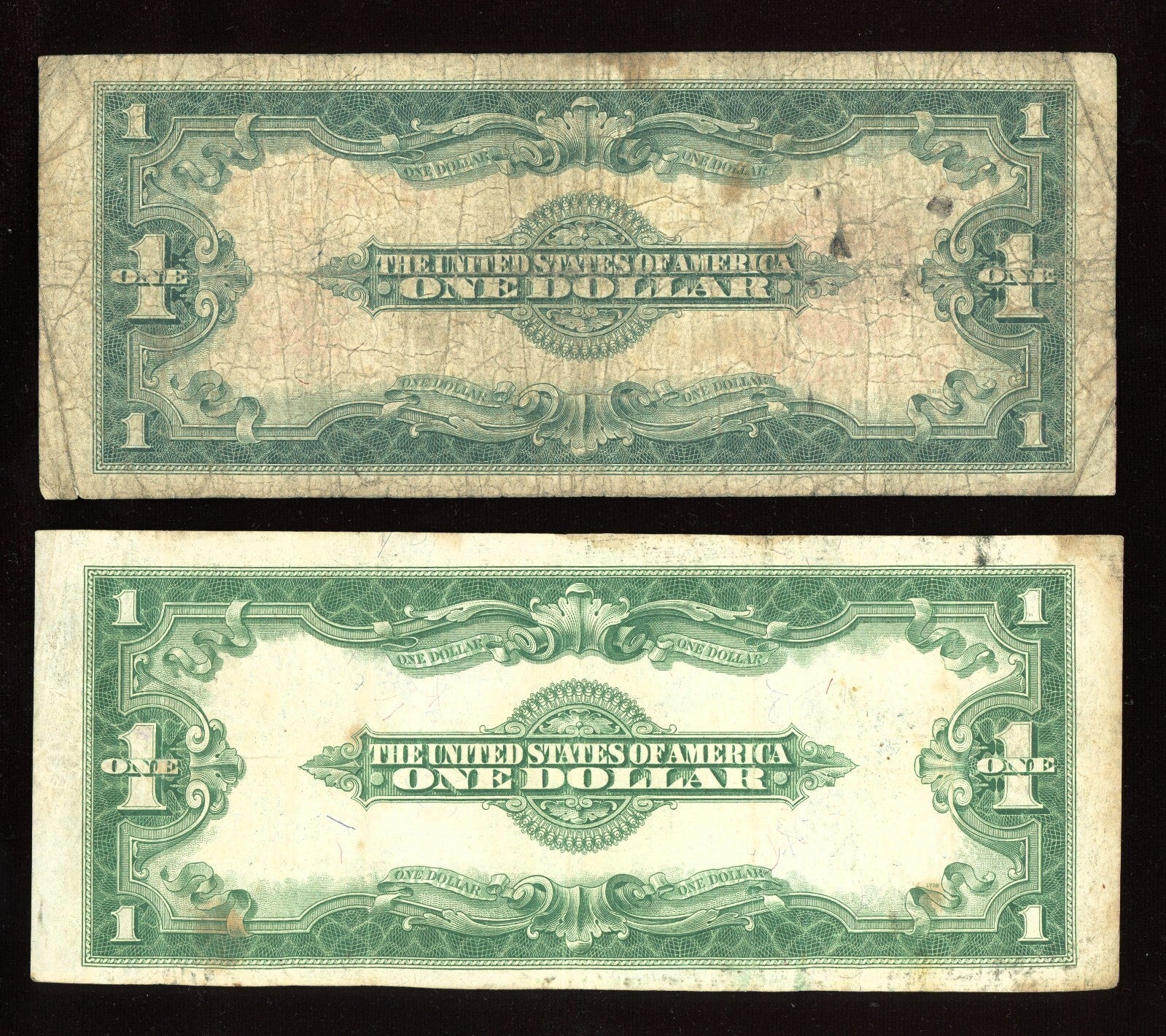 Set 1923 Red Seal and 1923 Blue Seal $1 Dollar Horseblanket Notes