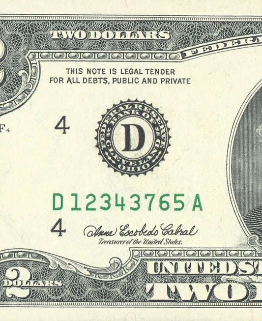 2003 $2  Fancy Ladder Serial Number 12343765 XF